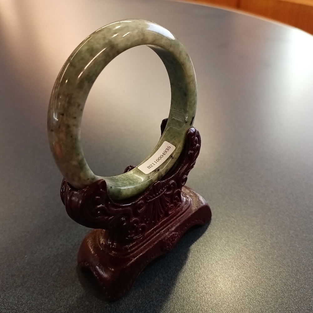 59mm natural Burmese green bangle.